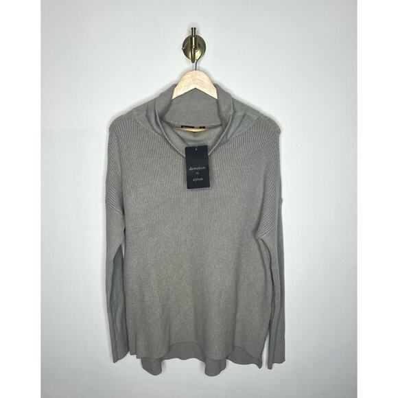 Devotion by Cyrus Ribbed Tunic Putty Grey - Picture 1 of 4